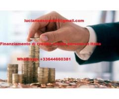 Finanziamento di credito a tutte persona in Italia